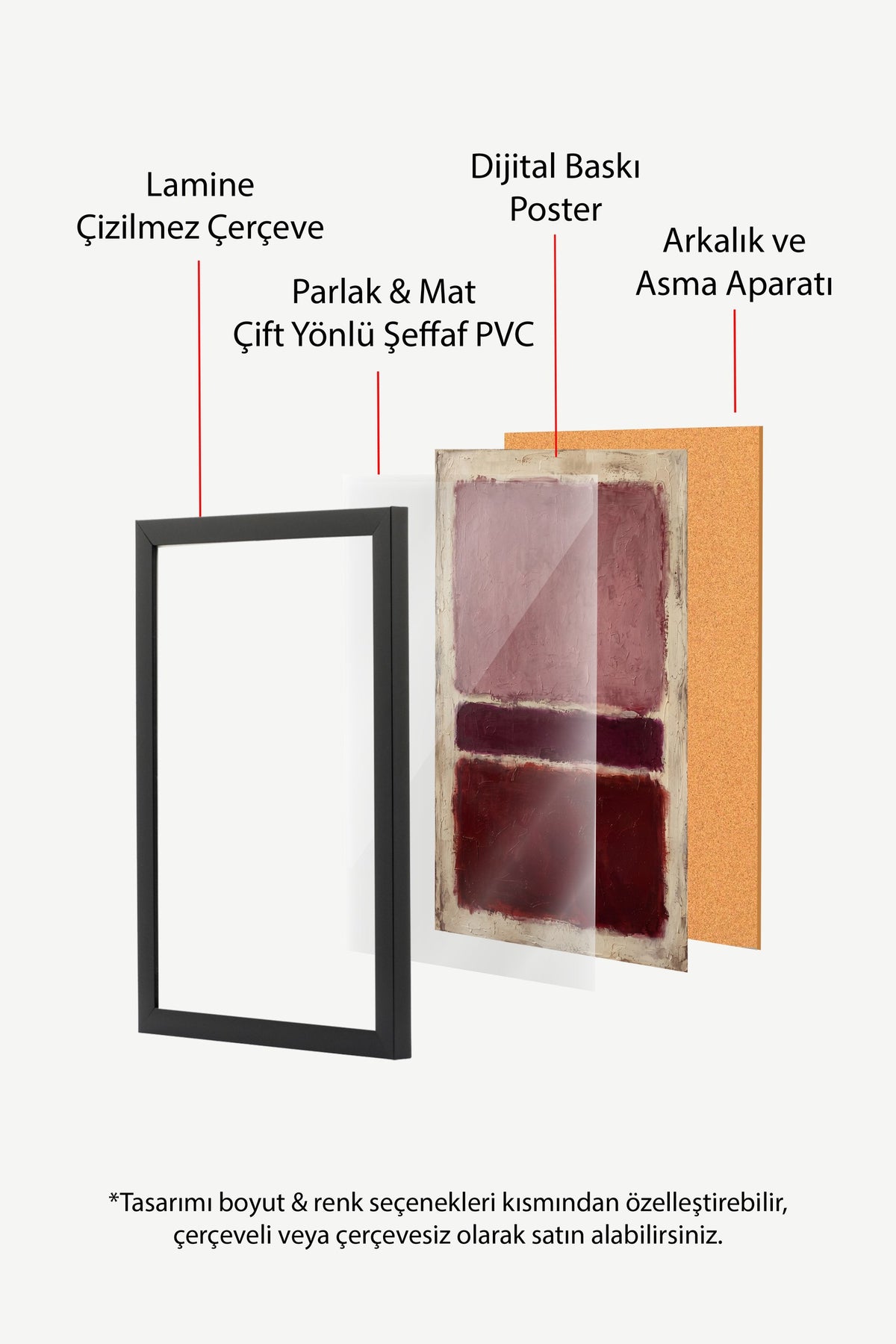 Soyut Renk Blokları Poster – Siyah Çerçeveli Tablo