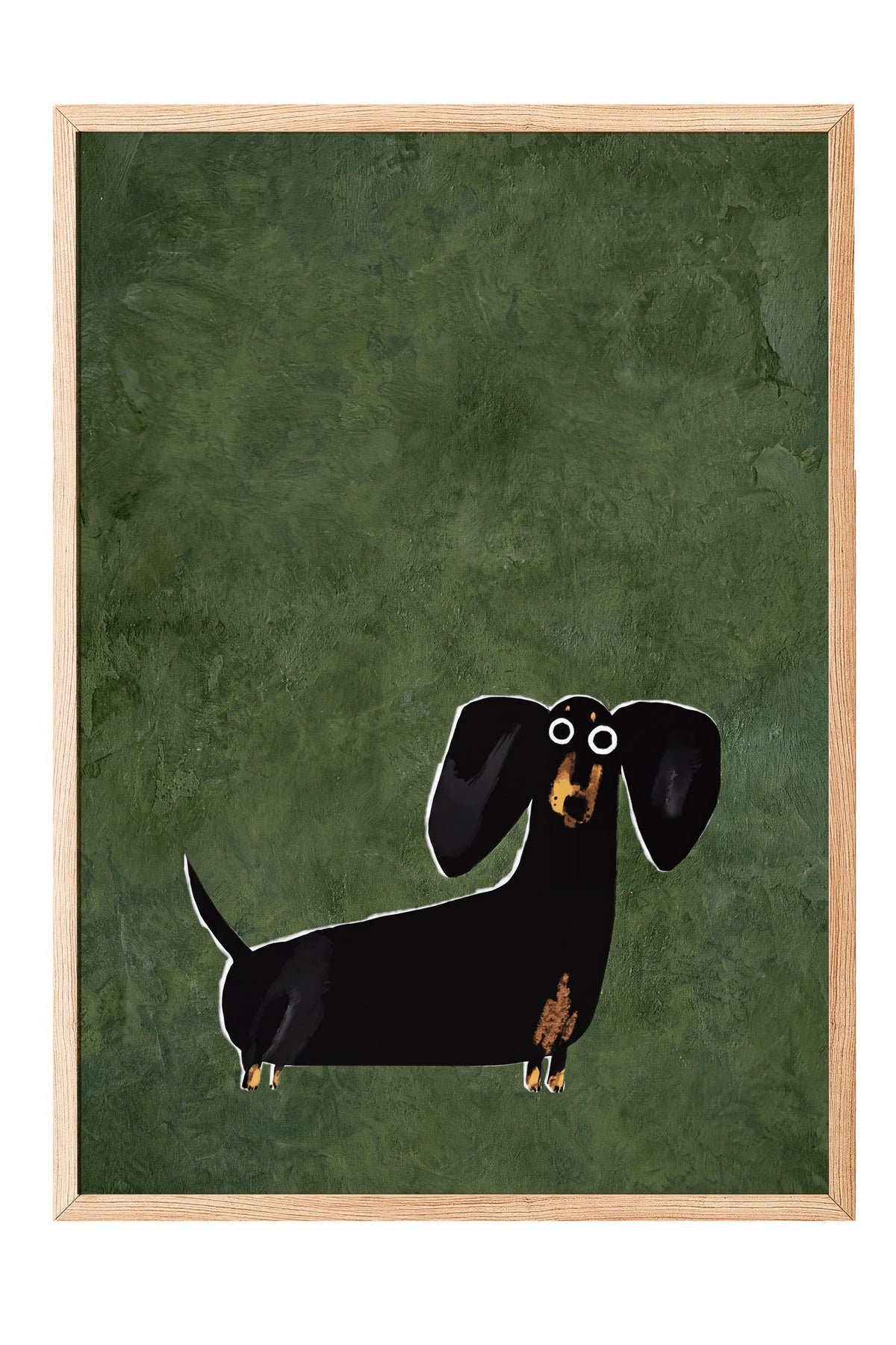İllüstrasyon Köpek Tasarımı Poster – Ahşap Çerçeveli Tablo