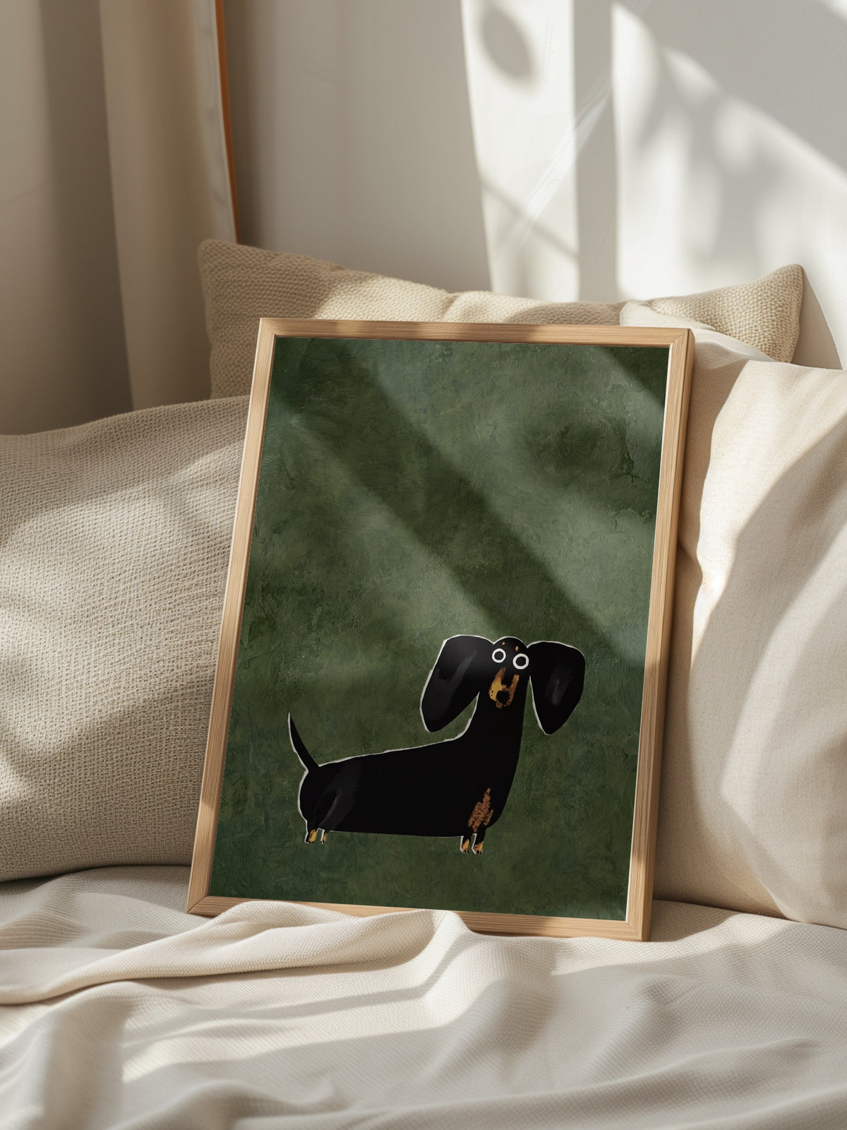 İllüstrasyon Köpek Tasarımı Poster – Ahşap Çerçeveli Tablo