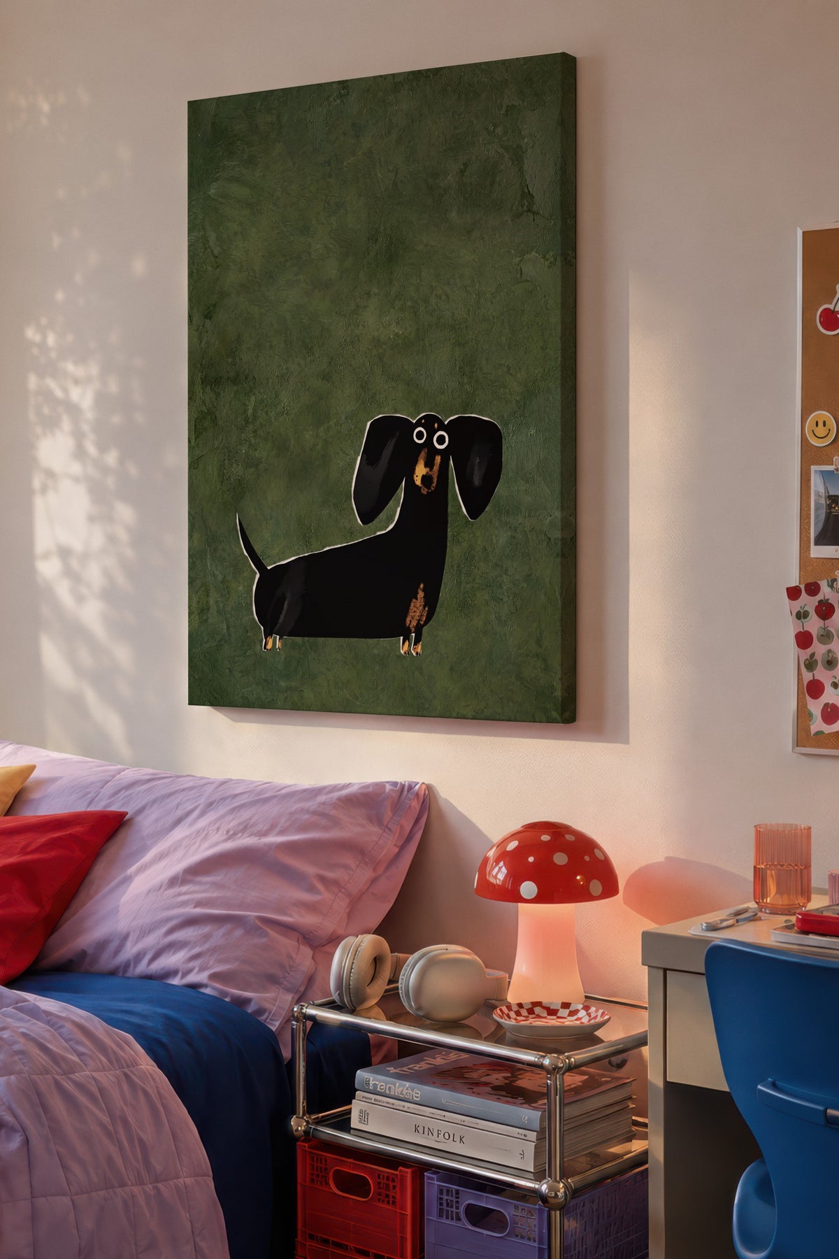 İllüstrasyon Köpek Tasarımı Kanvas Tablo