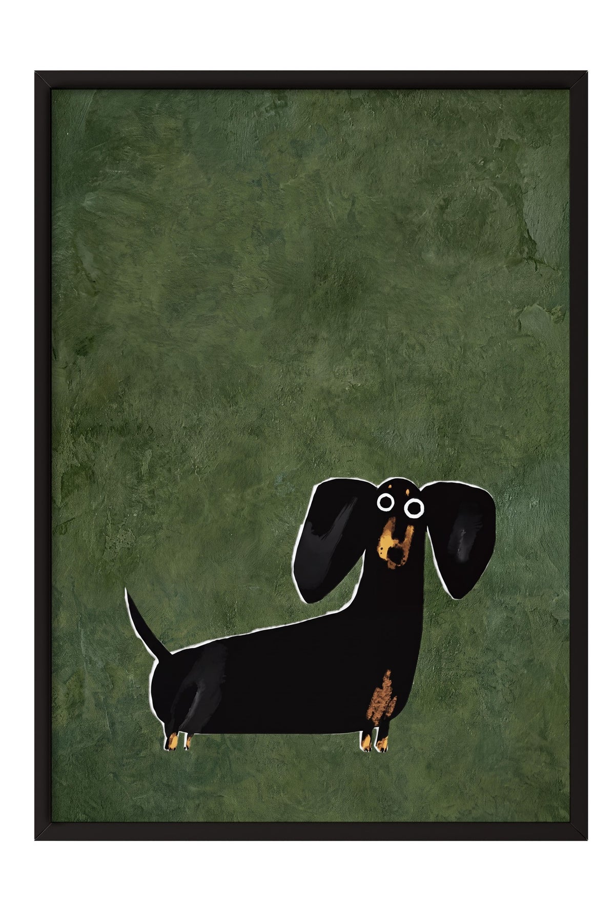 İllüstrasyon Köpek Tasarımı Poster – Siyah Çerçeveli Tablo