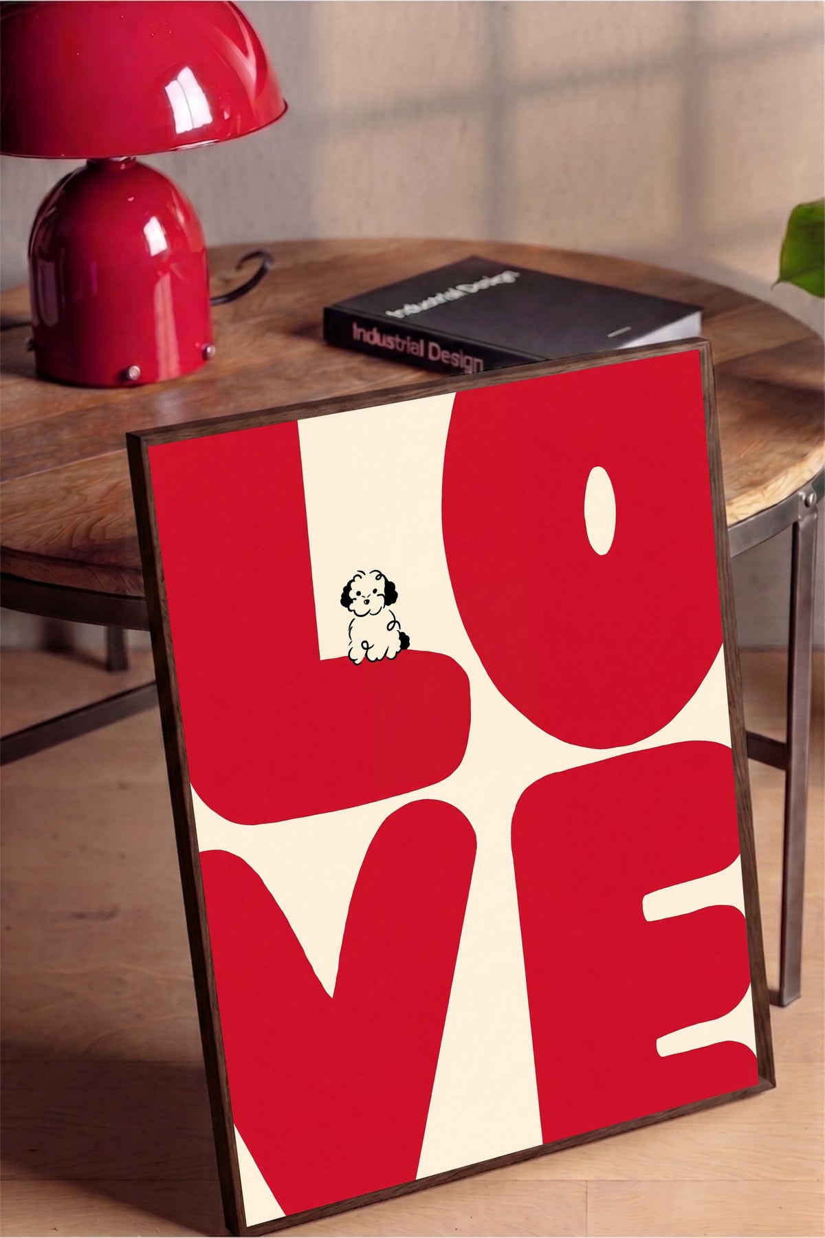 LOVE Poster – Kahverengi Çerçeveli Tablo