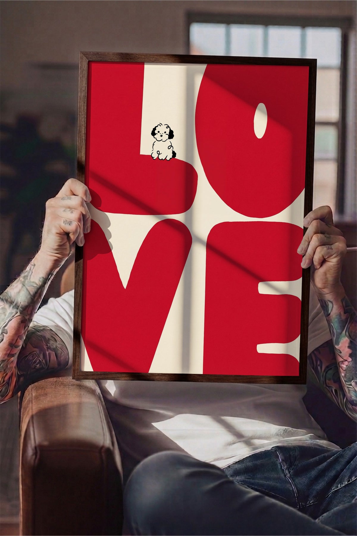 LOVE Poster – Kahverengi Çerçeveli Tablo