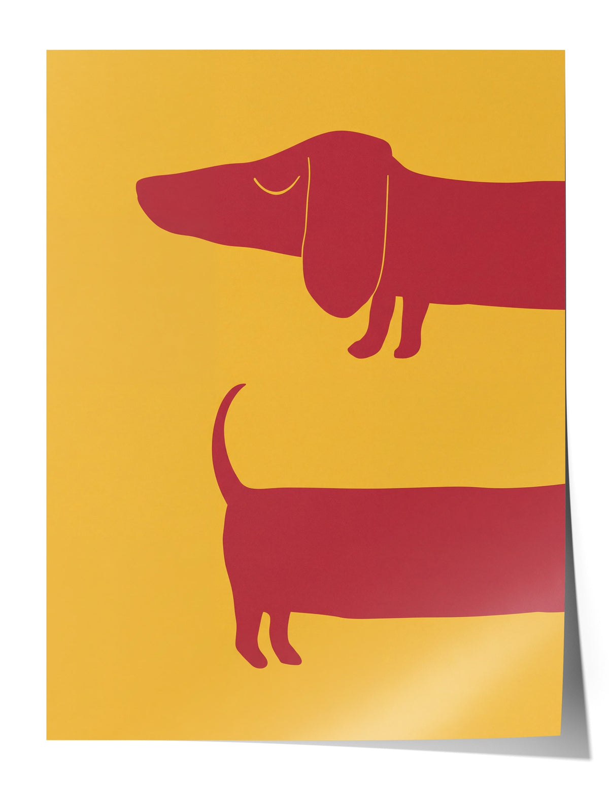 Minimalist Uzun Köpek İllüstrasyonu Çerçevesiz Poster