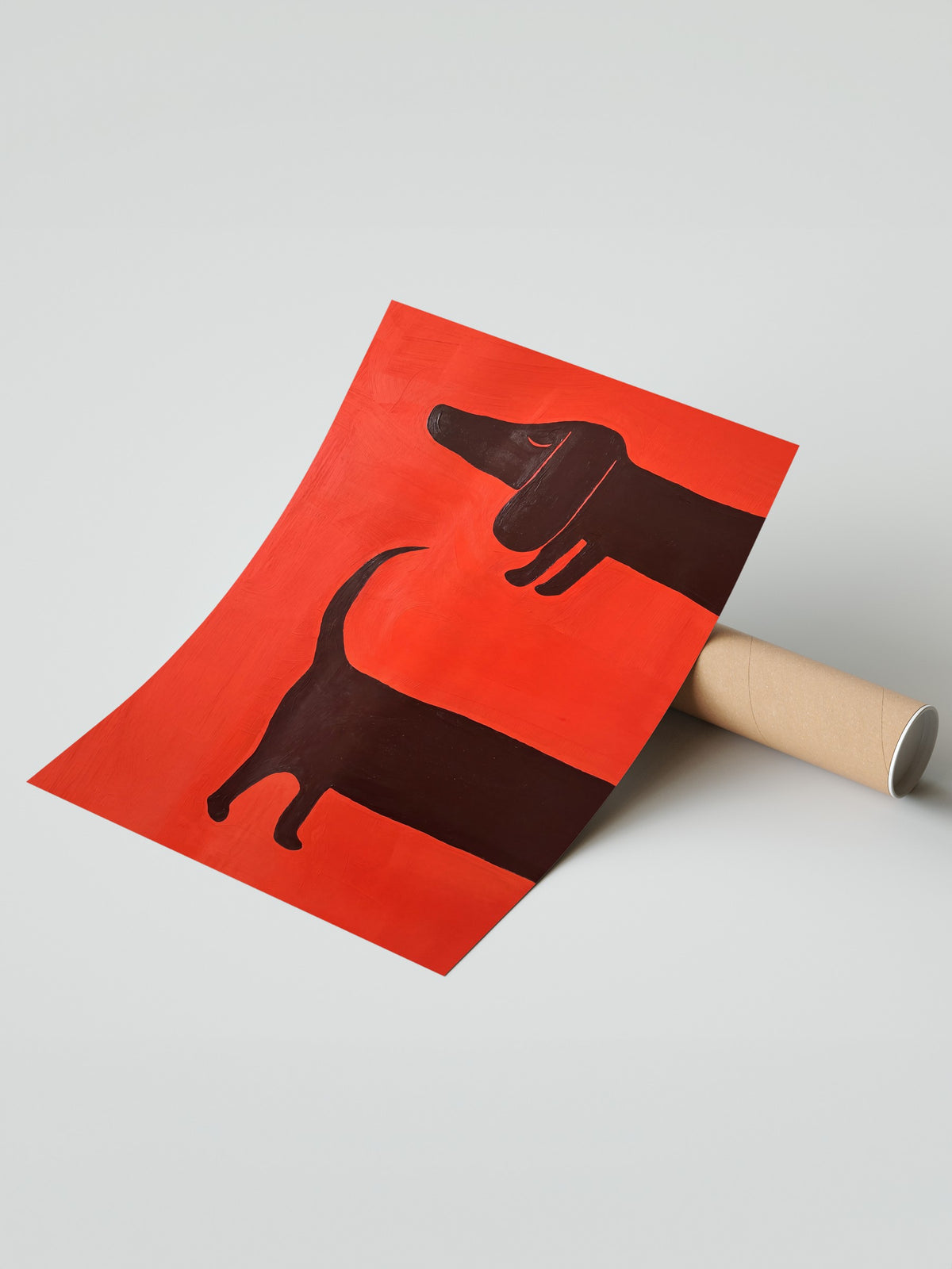 Minimalist Köpek İllüstrasyonu Çerçevesiz Poster