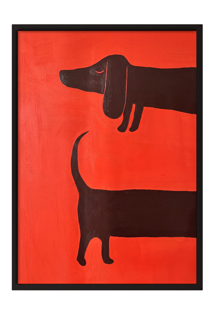 Minimalist Köpek İllüstrasyonu Poster – Siyah Çerçeveli Tablo