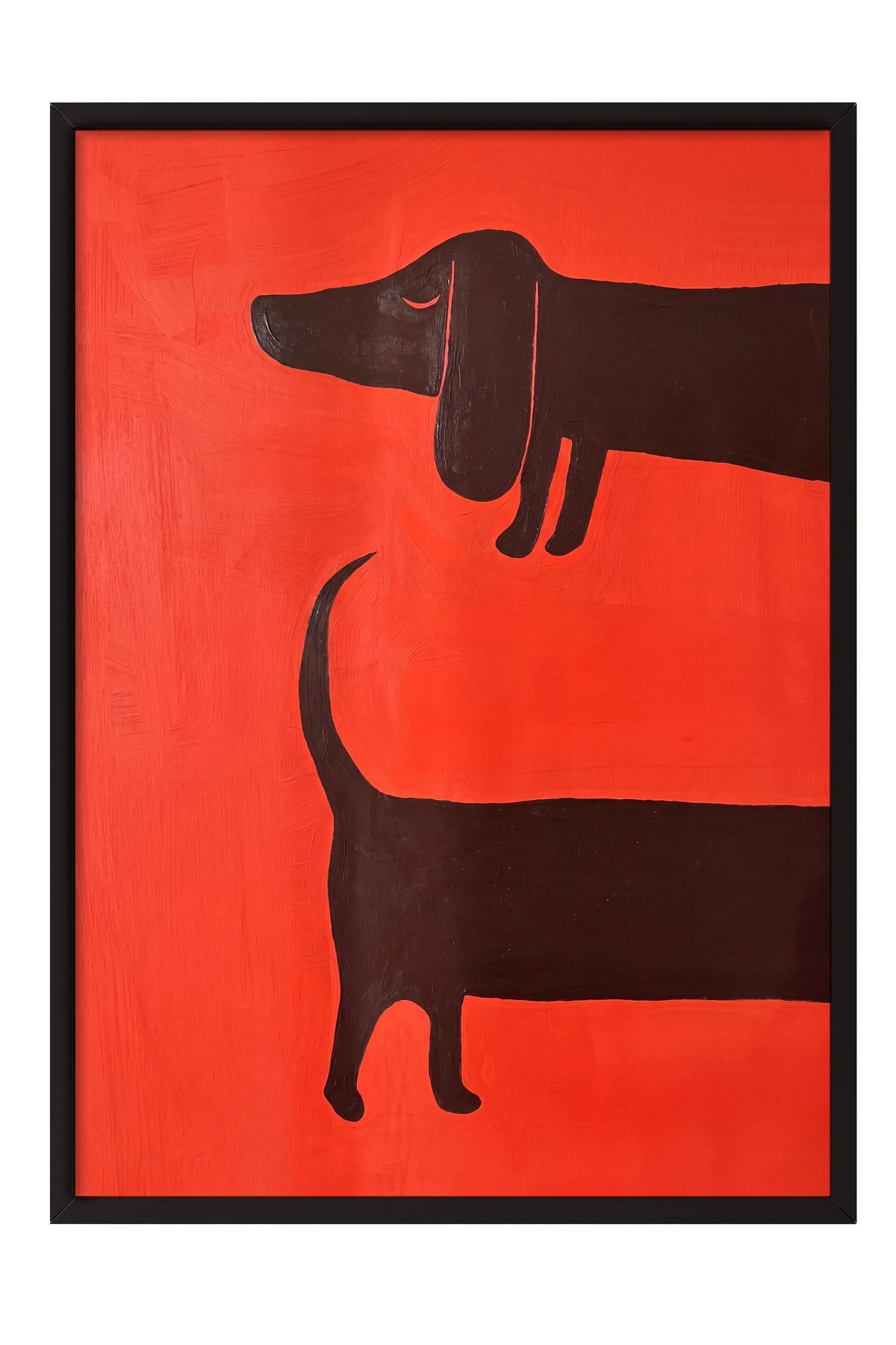 Minimalist Köpek İllüstrasyonu Poster – Siyah Çerçeveli Tablo