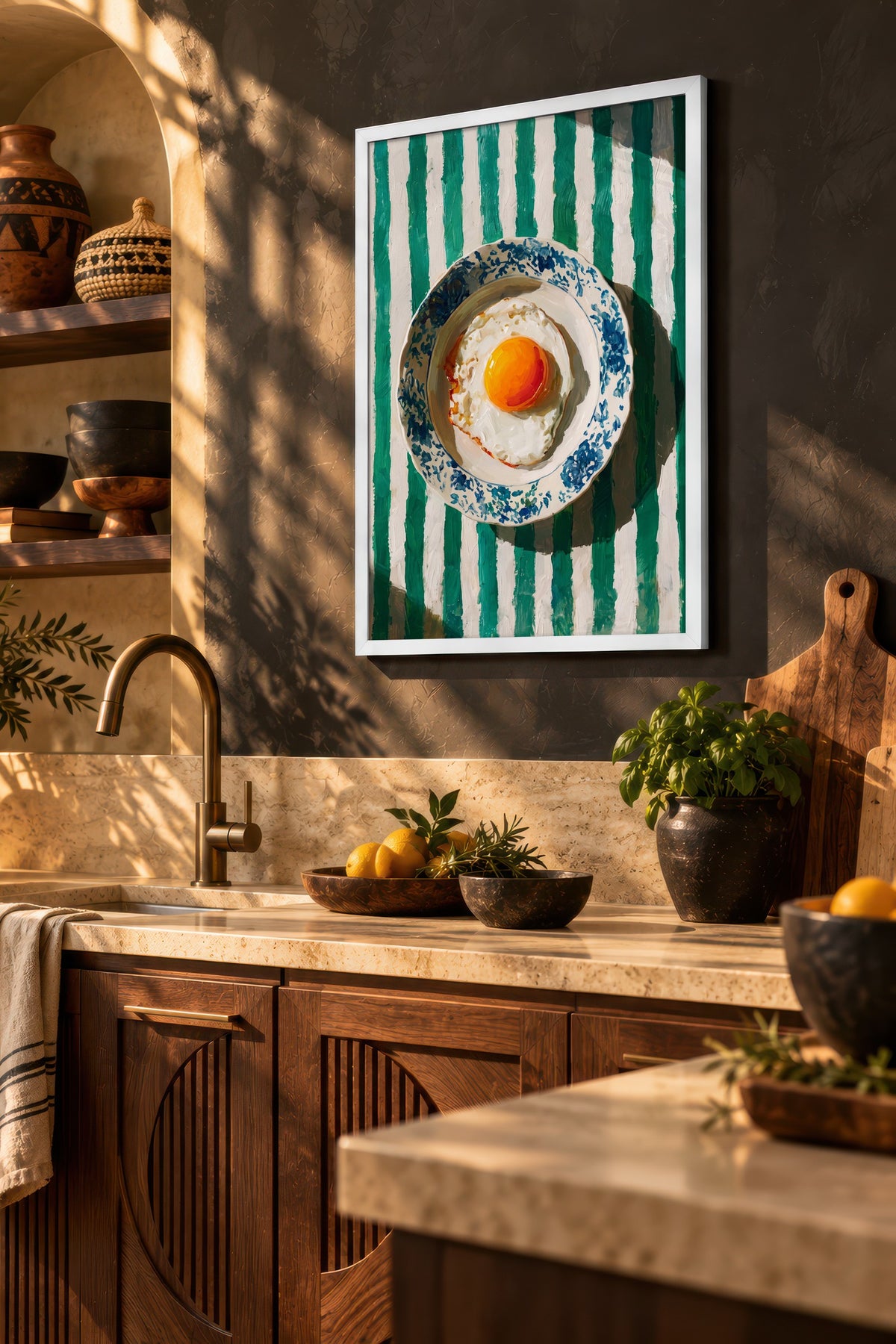 Kahvaltı Sunumu Poster – Beyaz Çerçeveli Tablo