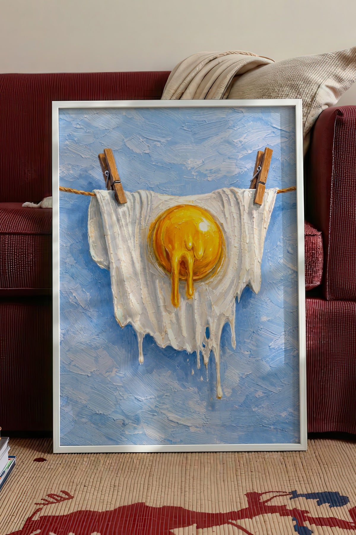 Eriyen Yumurta Sanatı Poster – Beyaz Çerçeveli Tablo