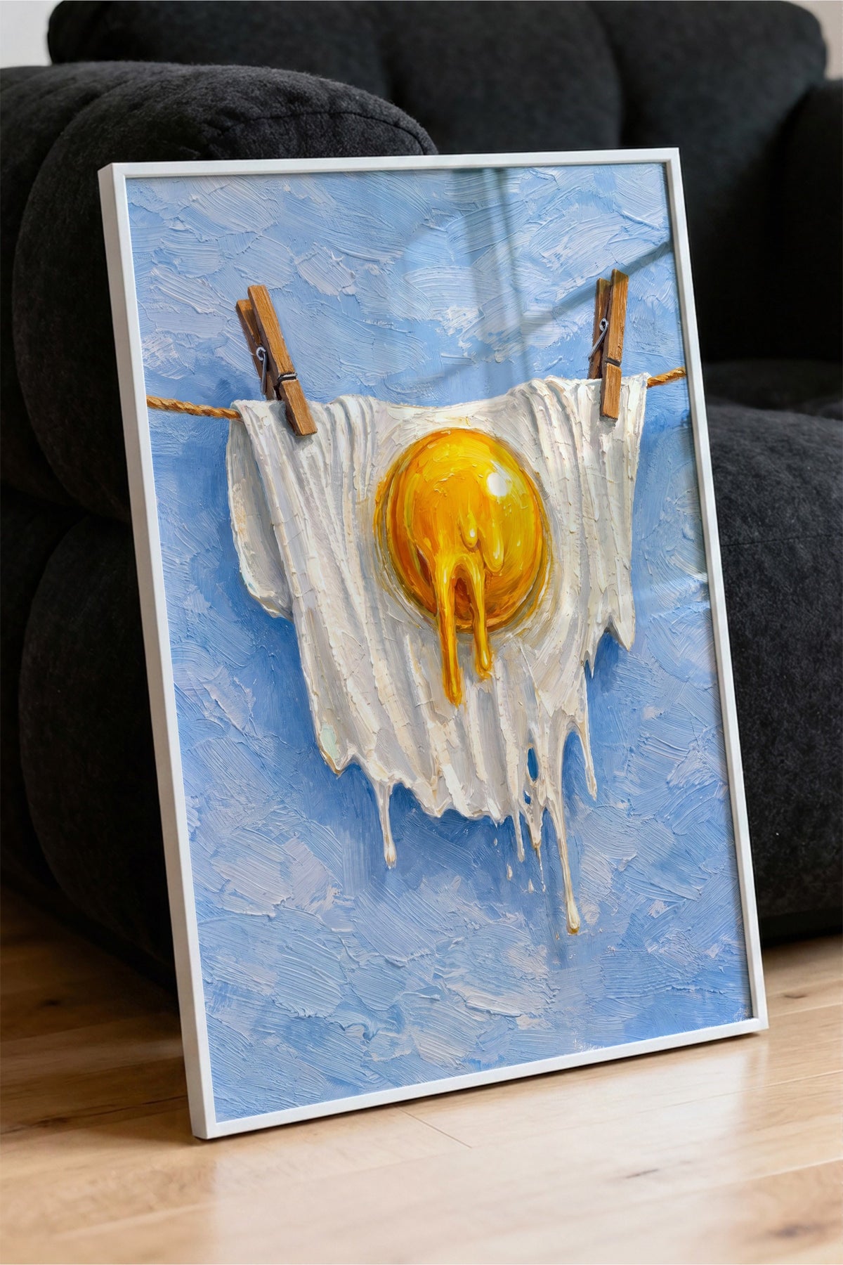 Eriyen Yumurta Sanatı Poster – Beyaz Çerçeveli Tablo