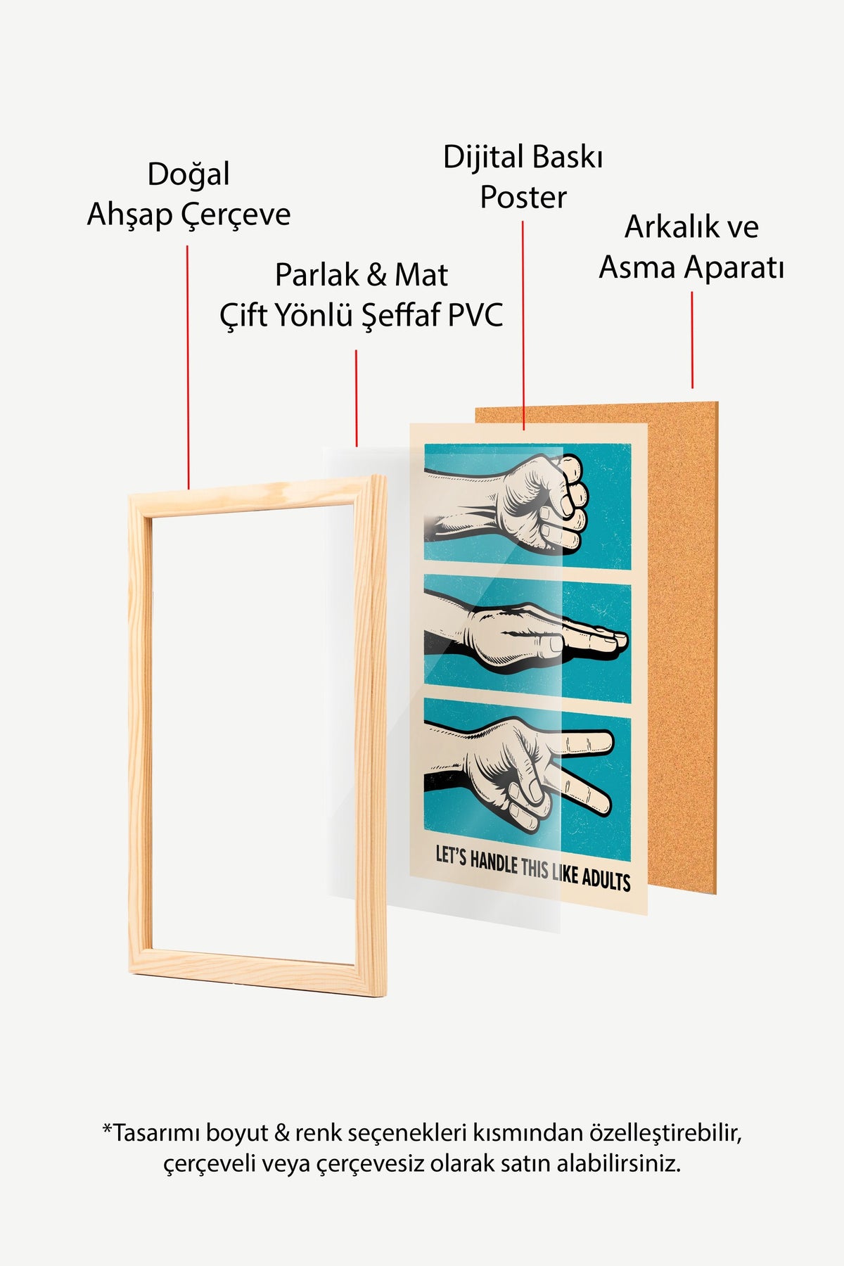 LET'S HANDLE THIS LIKE ADULTS Poster – Ahşap Çerçeveli Tablo