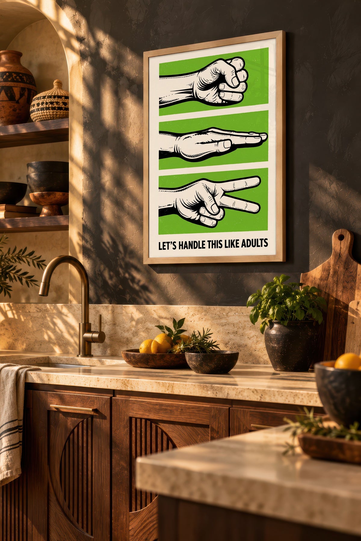 Let's Handle This Like Adults Poster – Ahşap Çerçeveli Tablo