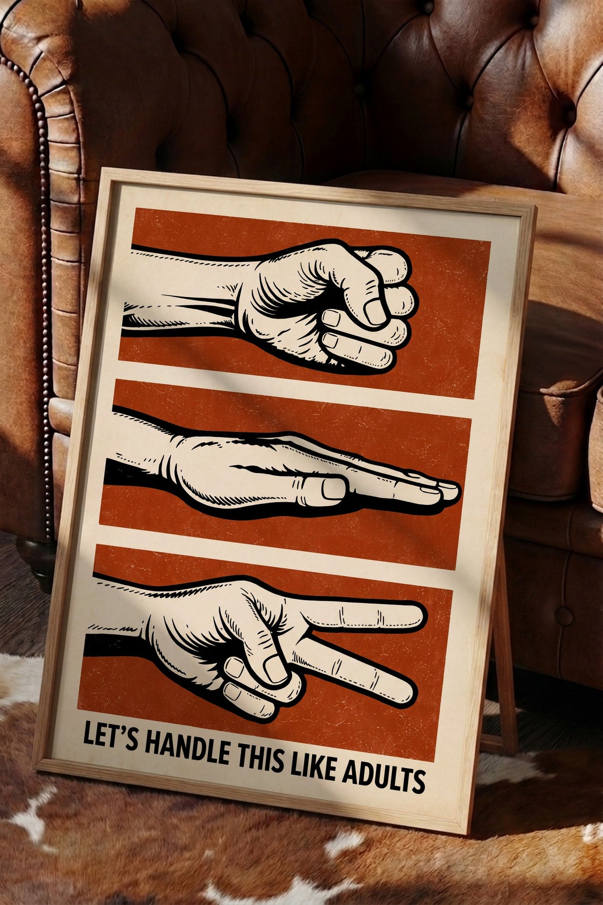 LET'S HANDLE THIS LIKE ADULTS Poster – Ahşap Çerçeveli Tablo
