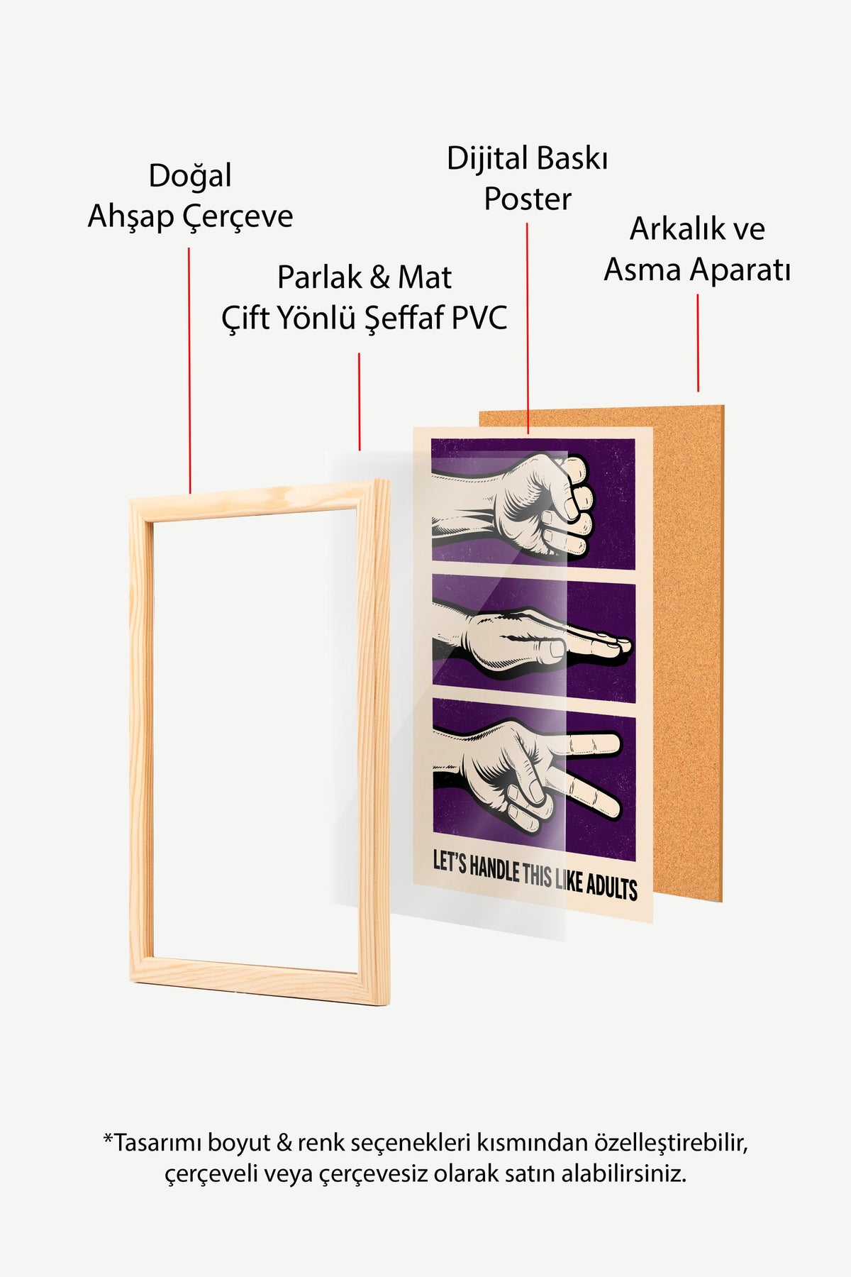 LET'S HANDLE THIS LIKE ADULTS Poster – Ahşap Çerçeveli Tablo