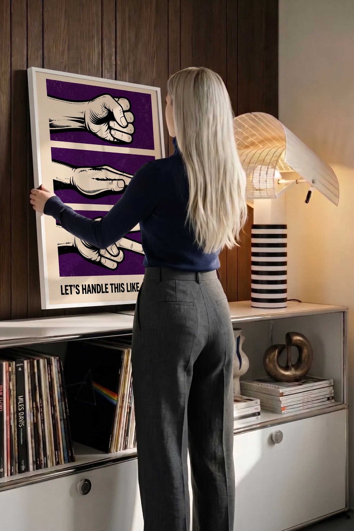 LET'S HANDLE THIS LIKE ADULTS Poster – Beyaz Çerçeveli Tablo