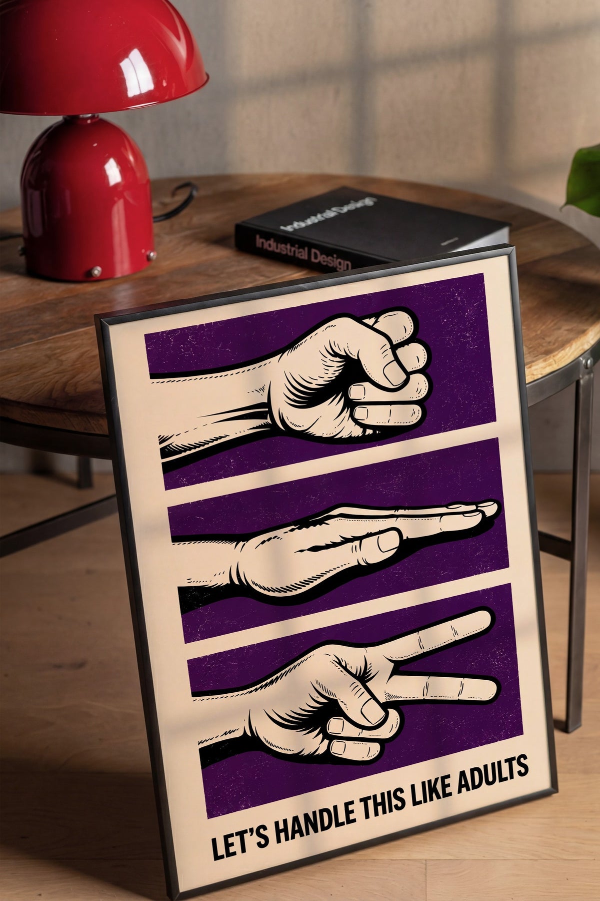 LET'S HANDLE THIS LIKE ADULTS Poster – Siyah Çerçeveli Tablo