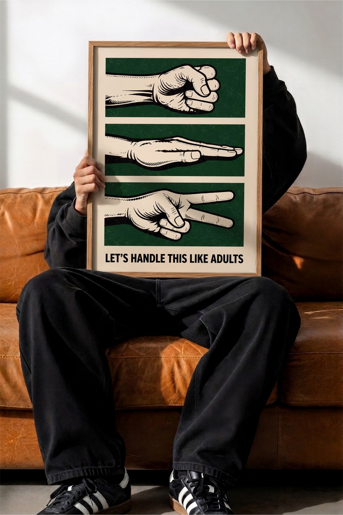 LET'S HANDLE THIS LIKE ADULTS Poster – Ahşap Çerçeveli Tablo