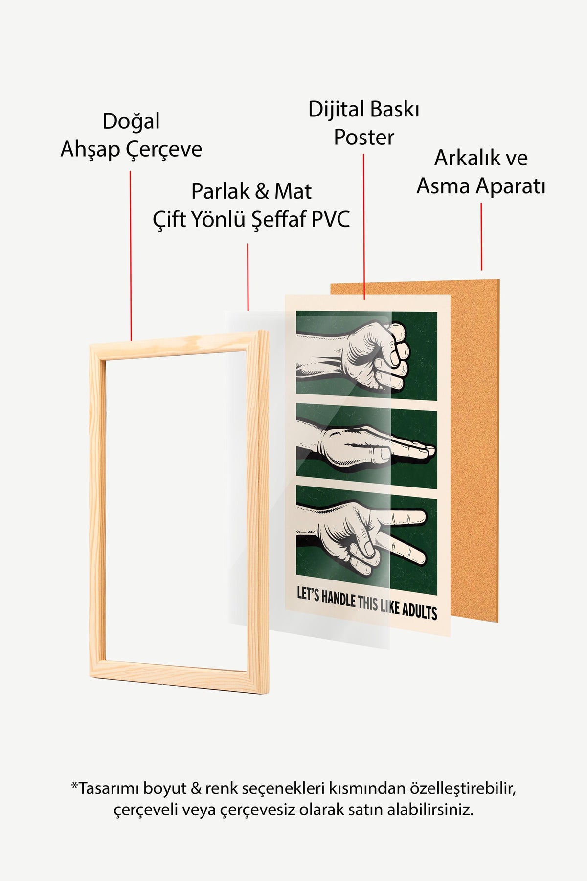 LET'S HANDLE THIS LIKE ADULTS Poster – Ahşap Çerçeveli Tablo