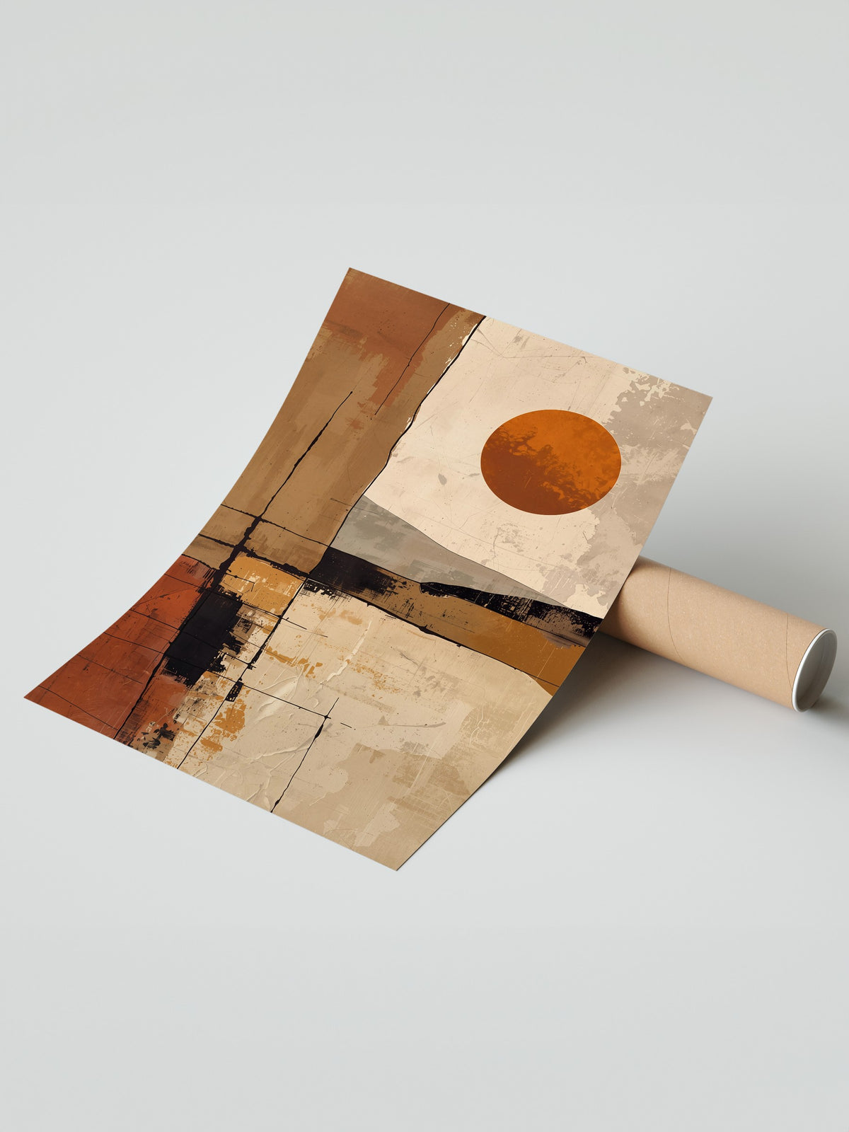 Soyut Geometrik Güneş Çerçevesiz Poster