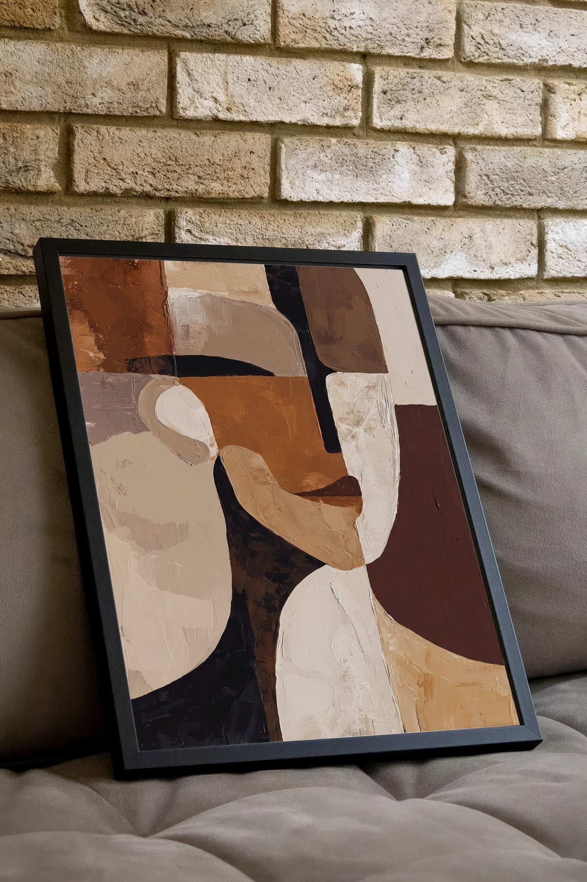 Soyut Yüz Deseni Poster – Siyah Çerçeveli Tablo