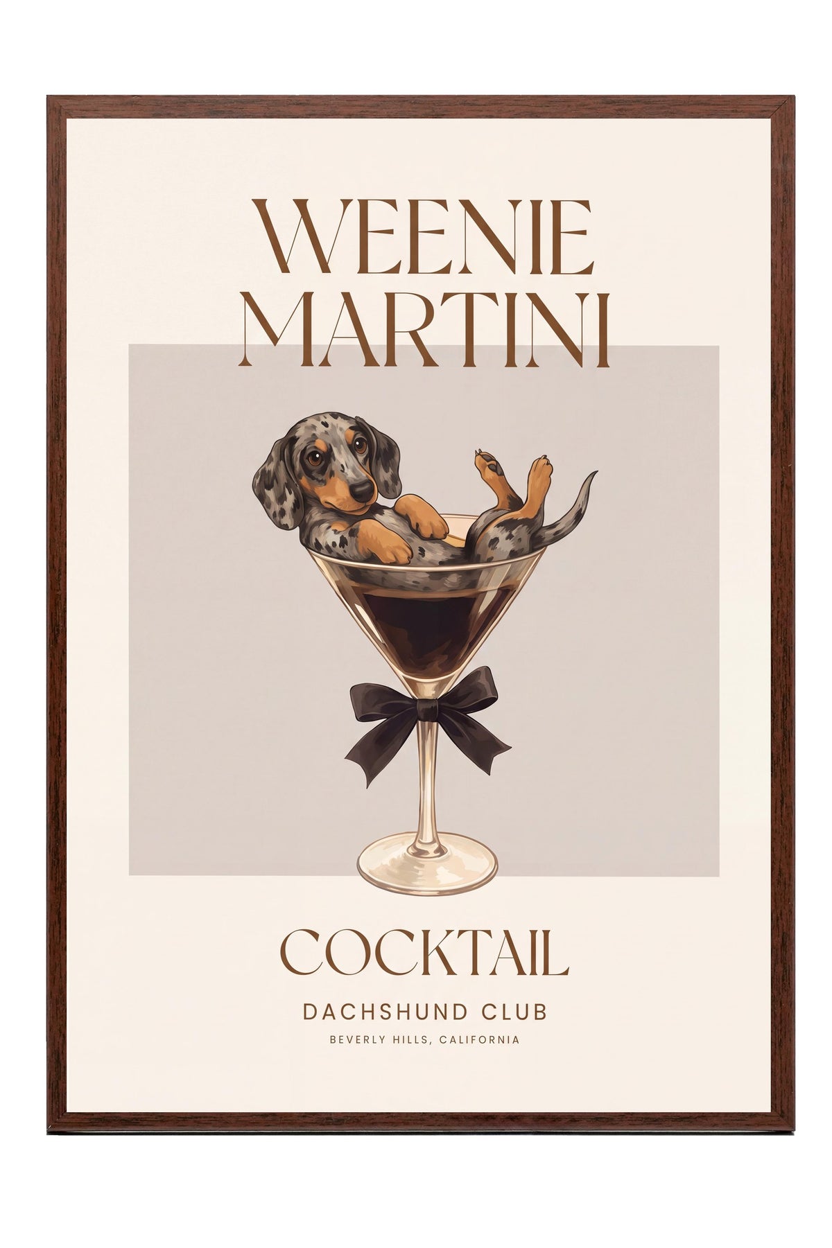 WEENIE MARTINI Poster – Kahverengi Çerçeveli Tablo
