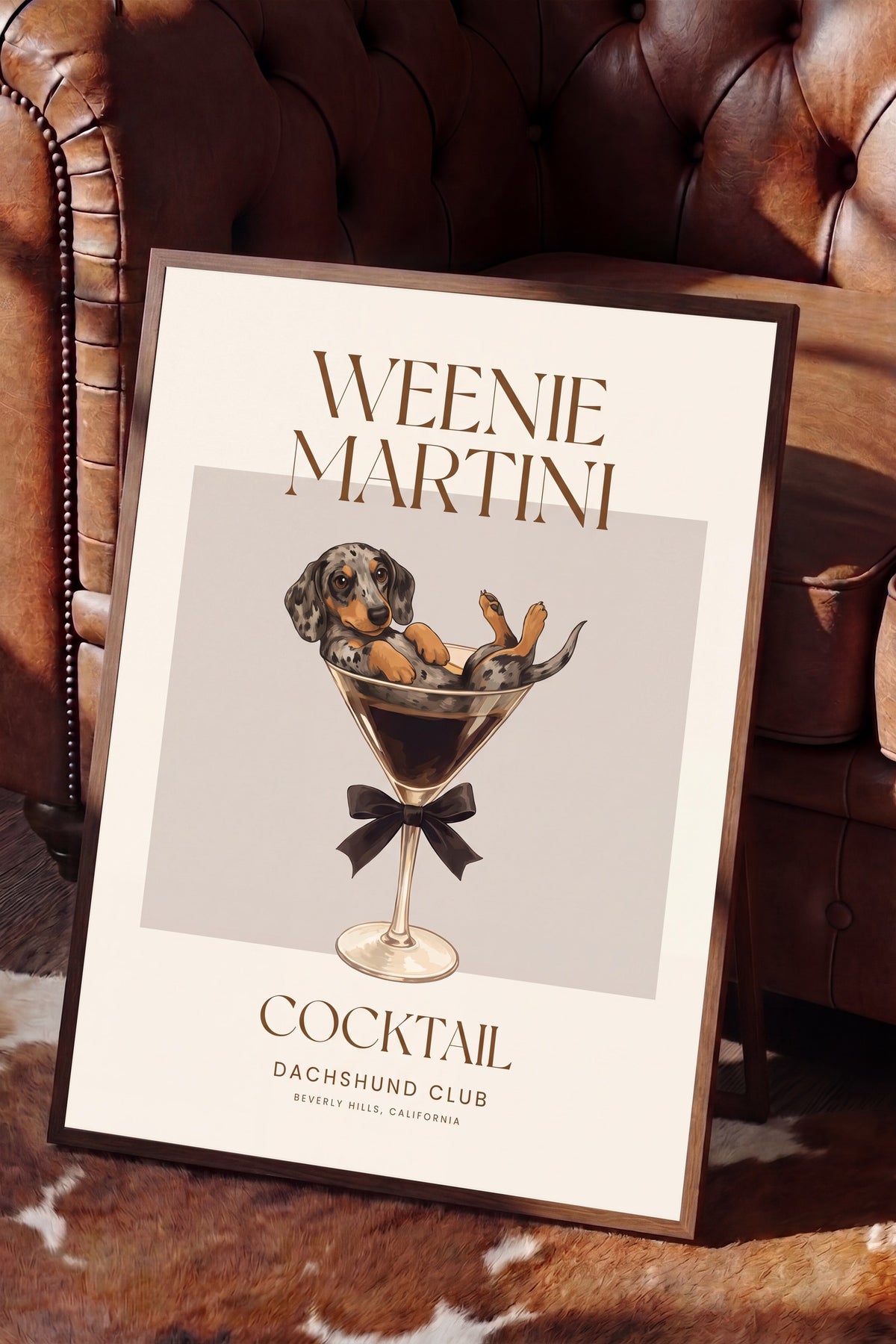 WEENIE MARTINI Poster – Kahverengi Çerçeveli Tablo