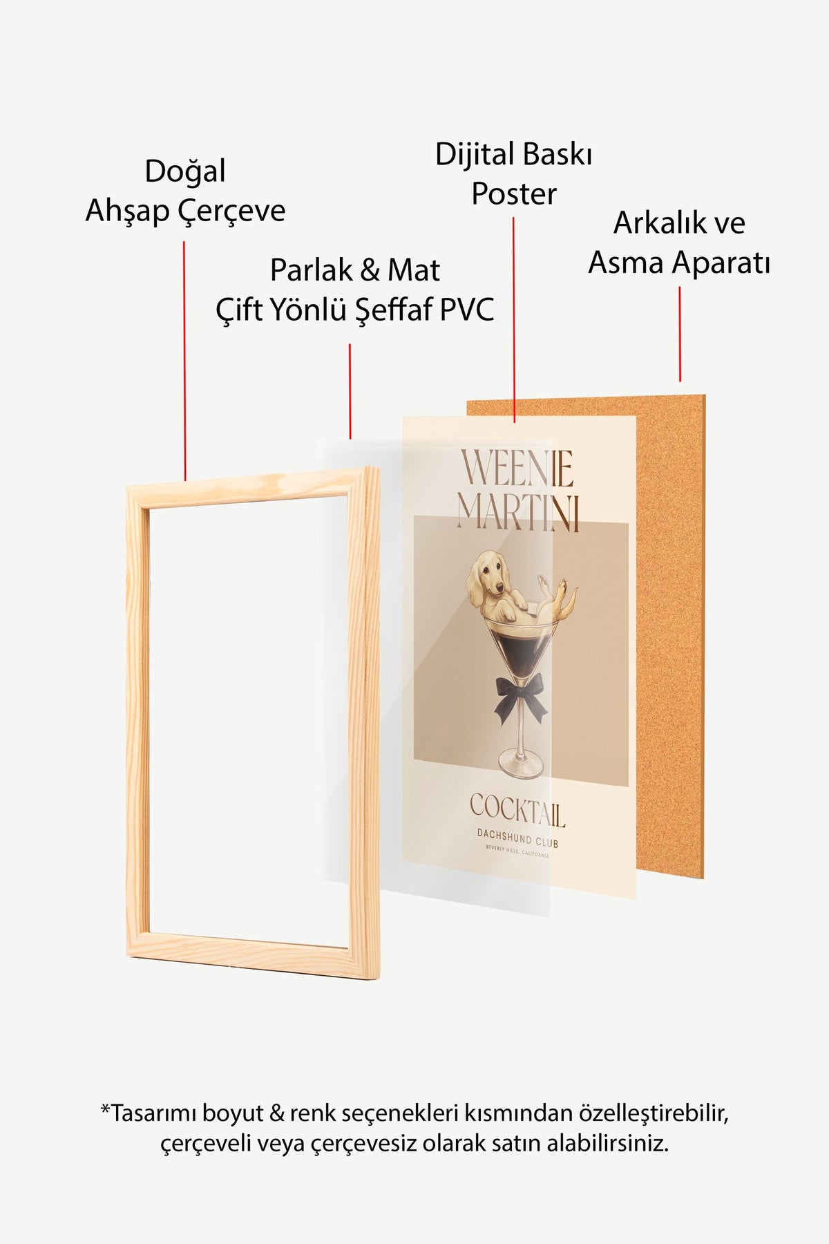 WEENIE MARTINI Poster – Ahşap Çerçeveli Tablo