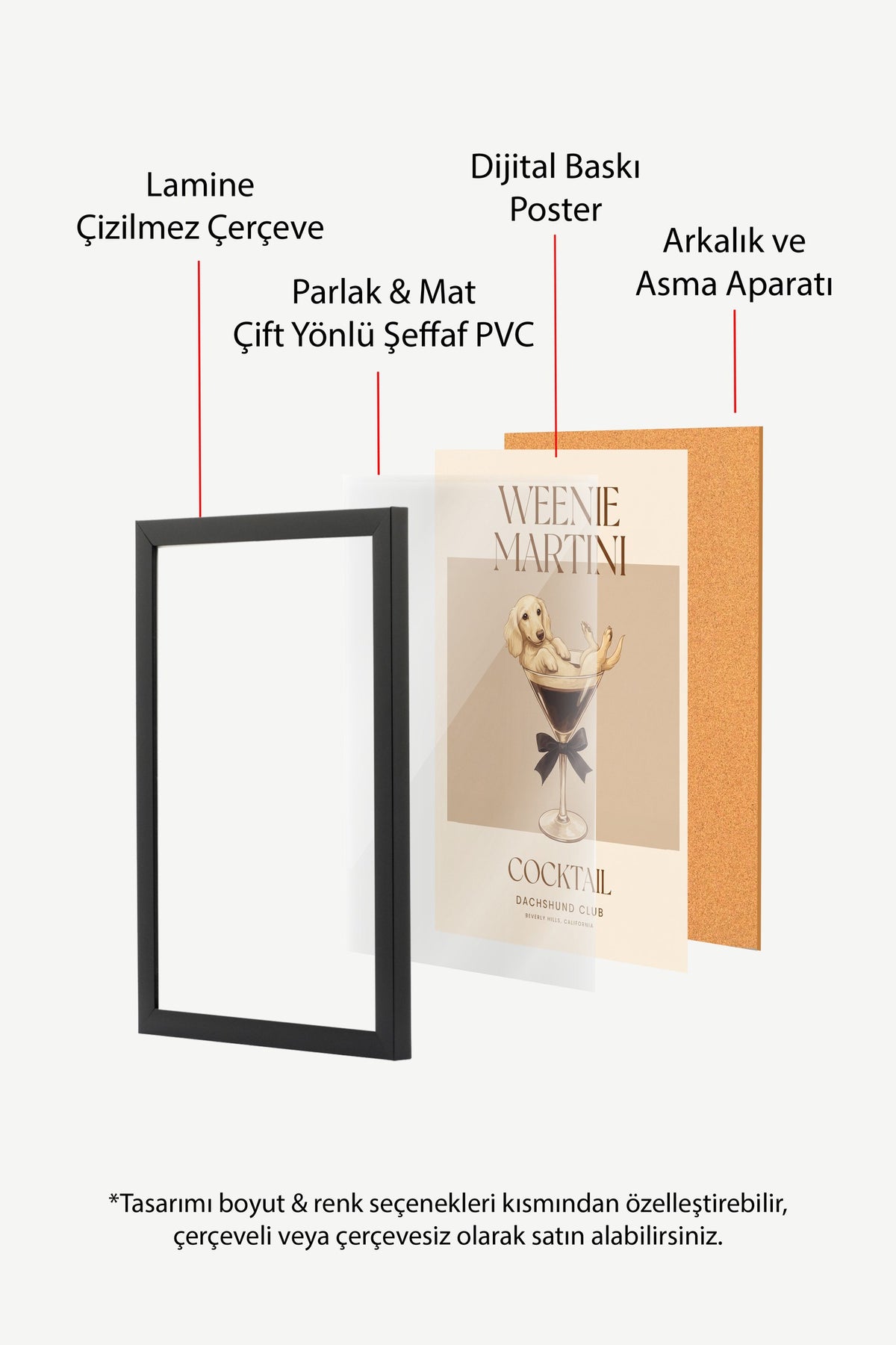 WEENIE MARTINI Poster – Siyah Çerçeveli Tablo
