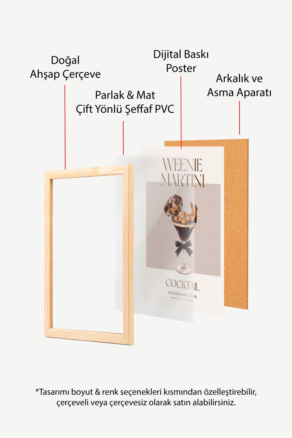 WEENIE MARTINI Poster – Ahşap Çerçeveli Tablo