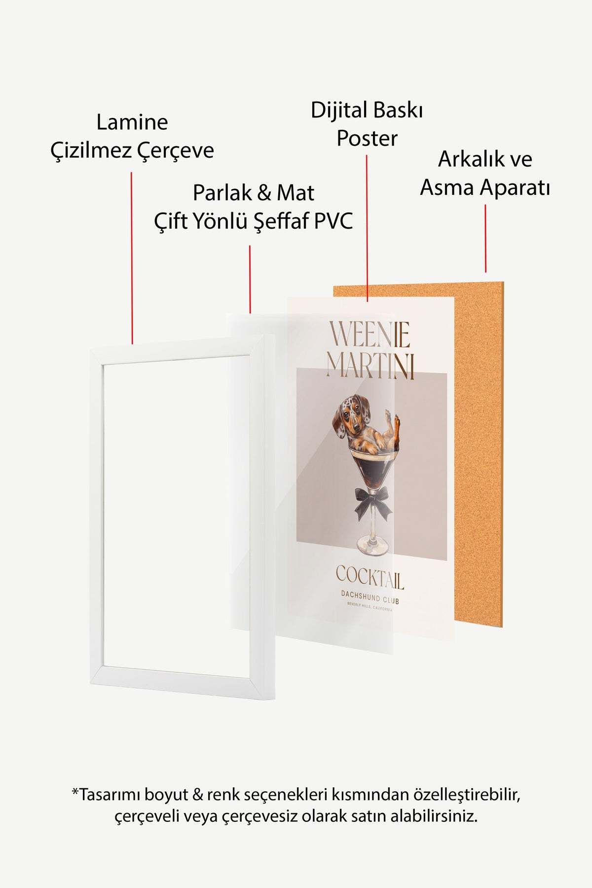WEENIE MARTINI Poster – Beyaz Çerçeveli Tablo