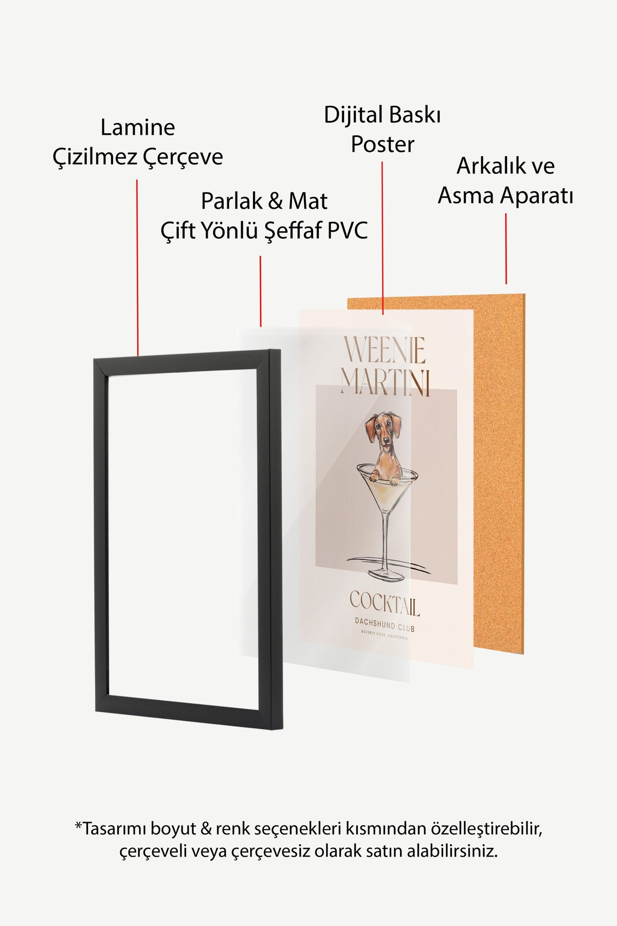 WEENIE MARTINI Poster – Siyah Çerçeveli Tablo