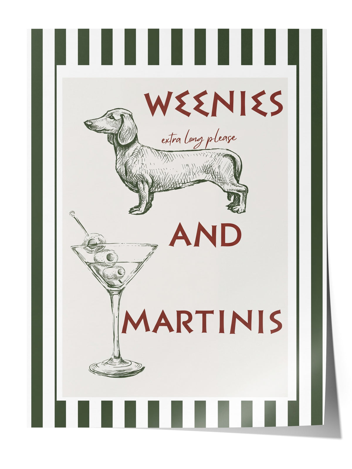WEENIES AND MARTINIS Çerçevesiz Poster