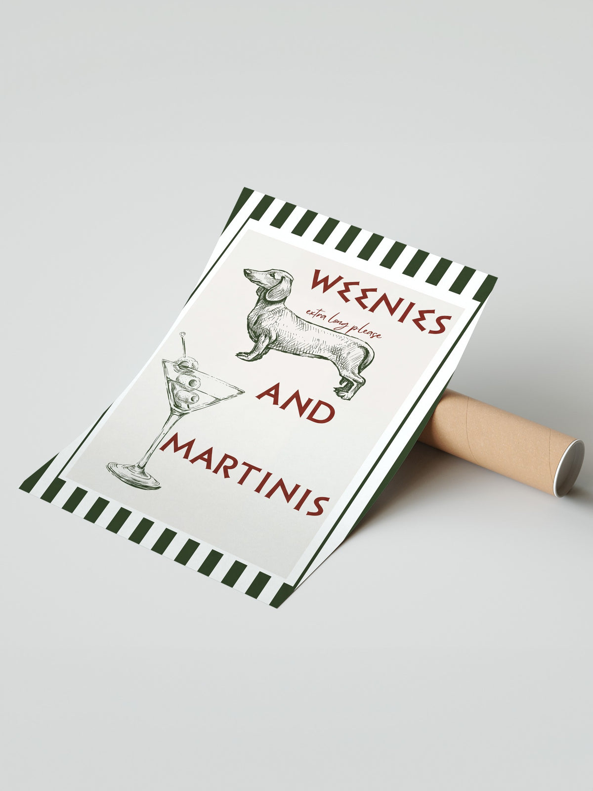 WEENIES AND MARTINIS Çerçevesiz Poster