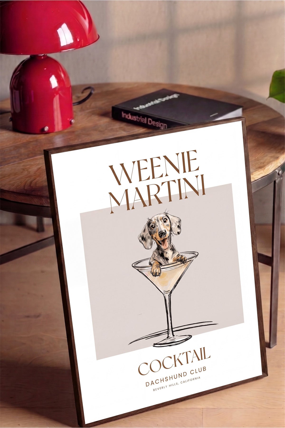 WEENIE MARTINI Poster – Kahverengi Çerçeveli Tablo