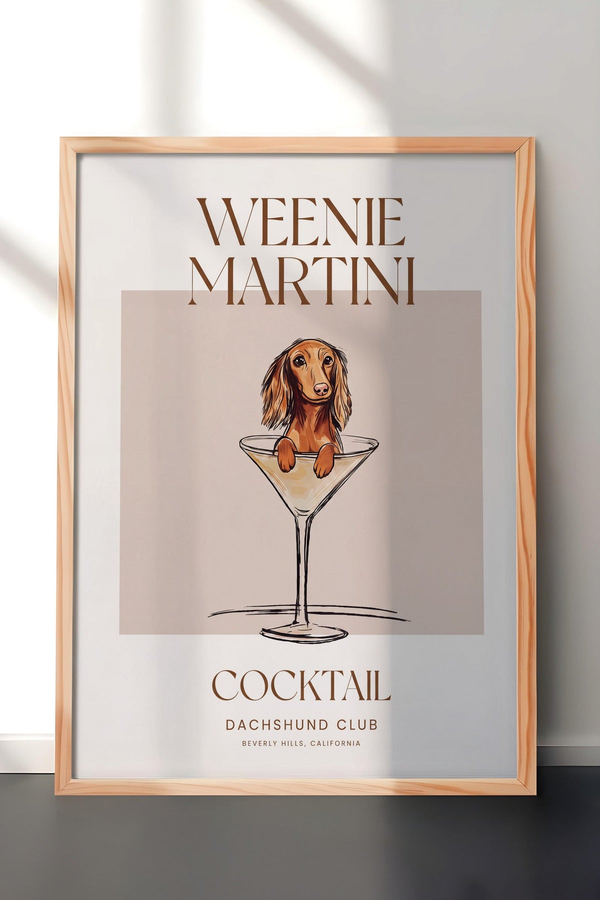 WEENIE MARTINI Poster – Ahşap Çerçeveli Tablo