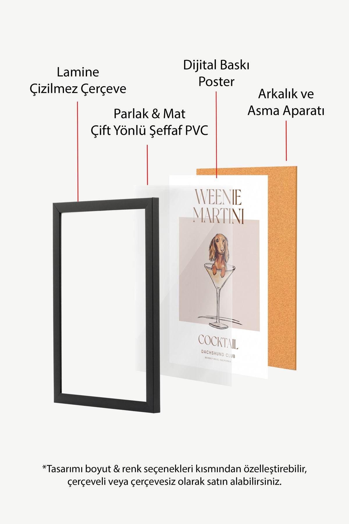 WEENIE MARTINI Poster – Siyah Çerçeveli Tablo