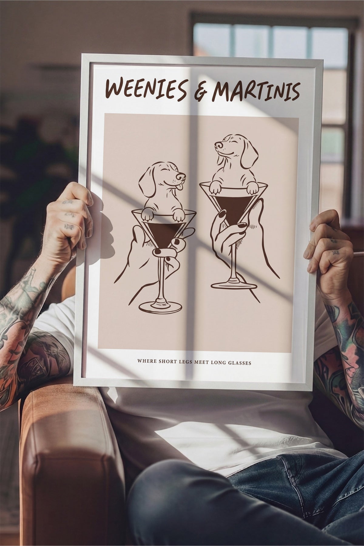 WEENIES & MARTINIS Poster – Beyaz Çerçeveli Tablo
