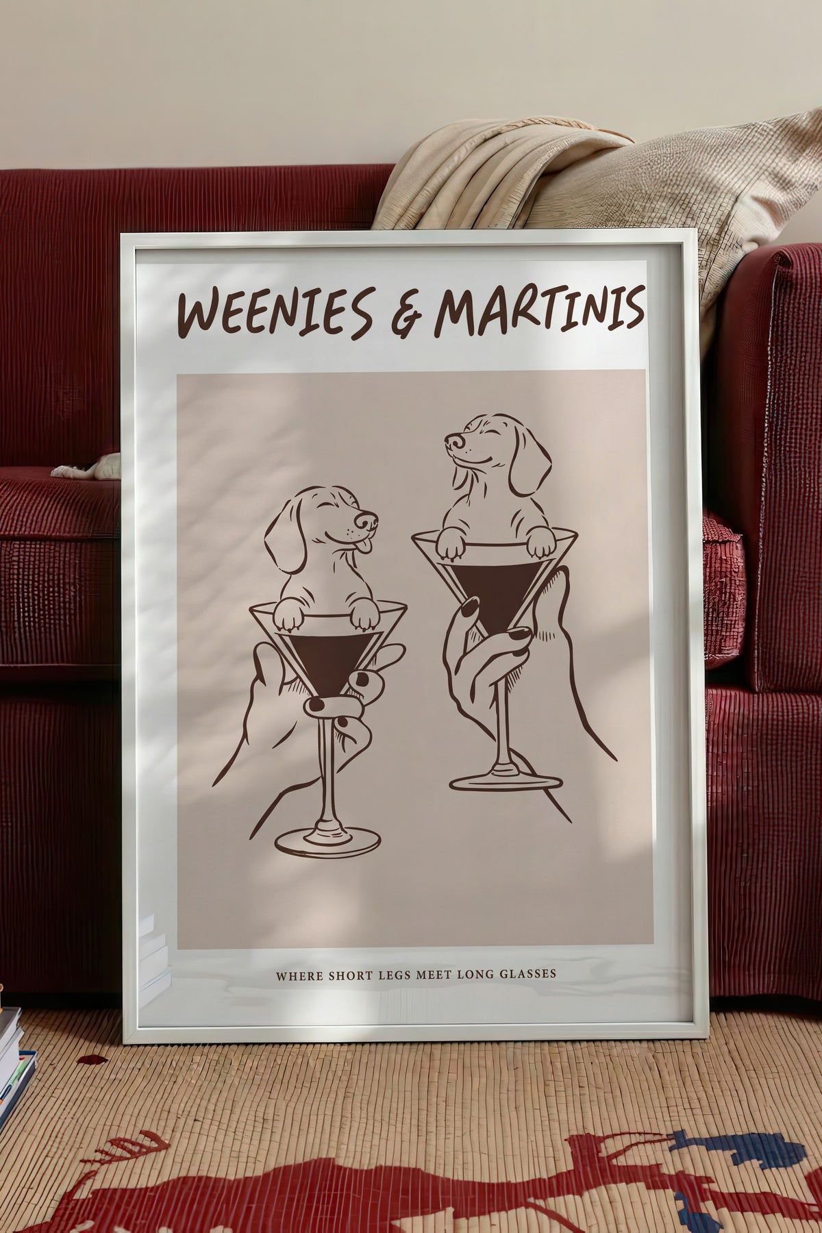 WEENIES & MARTINIS Poster – Beyaz Çerçeveli Tablo