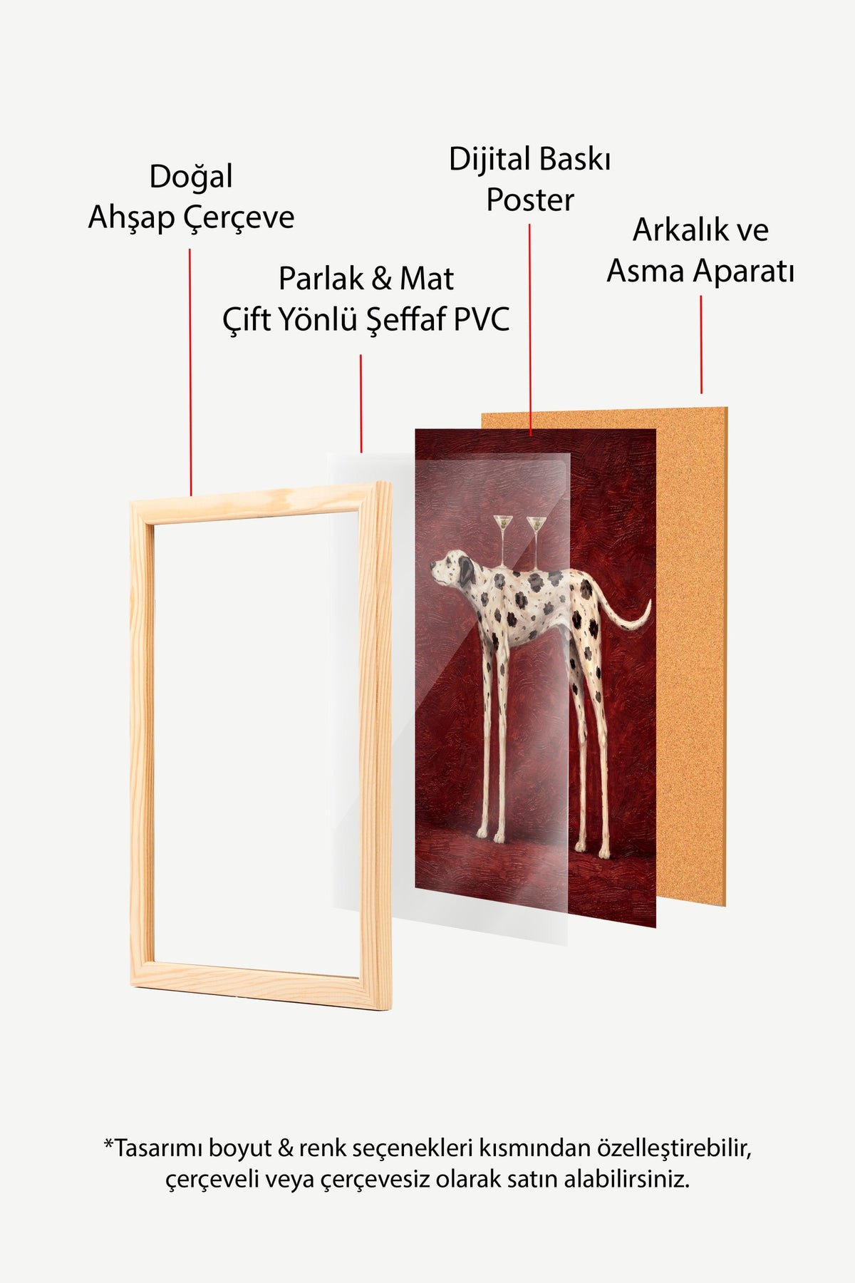 Bardağını Taşıyan Dalmaçyalı Poster – Ahşap Çerçeveli Tablo