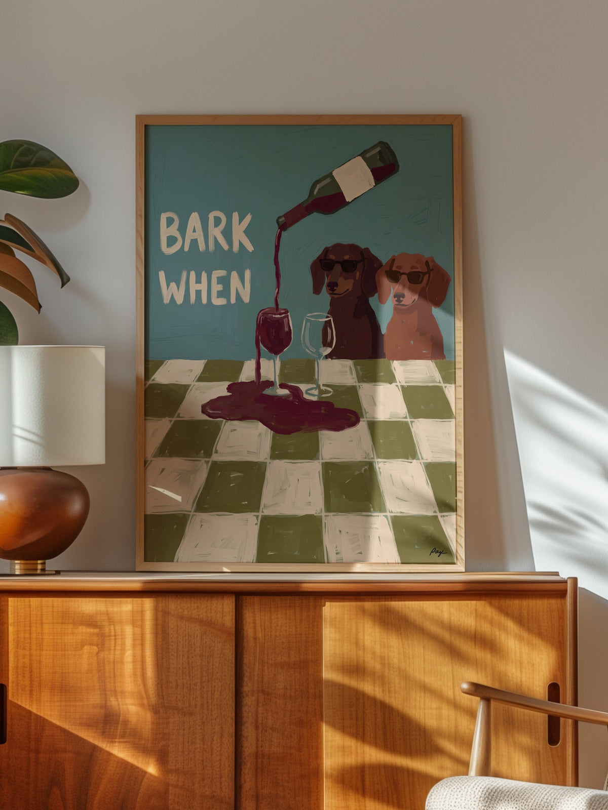 BARK WHEN Poster – Ahşap Çerçeveli Tablo