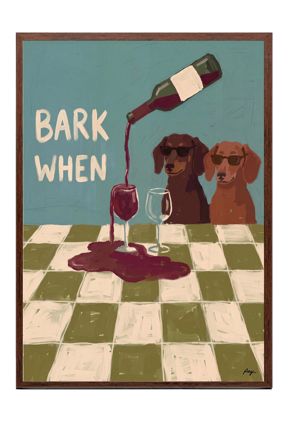 BARK WHEN Poster – Kahverengi Çerçeveli Tablo