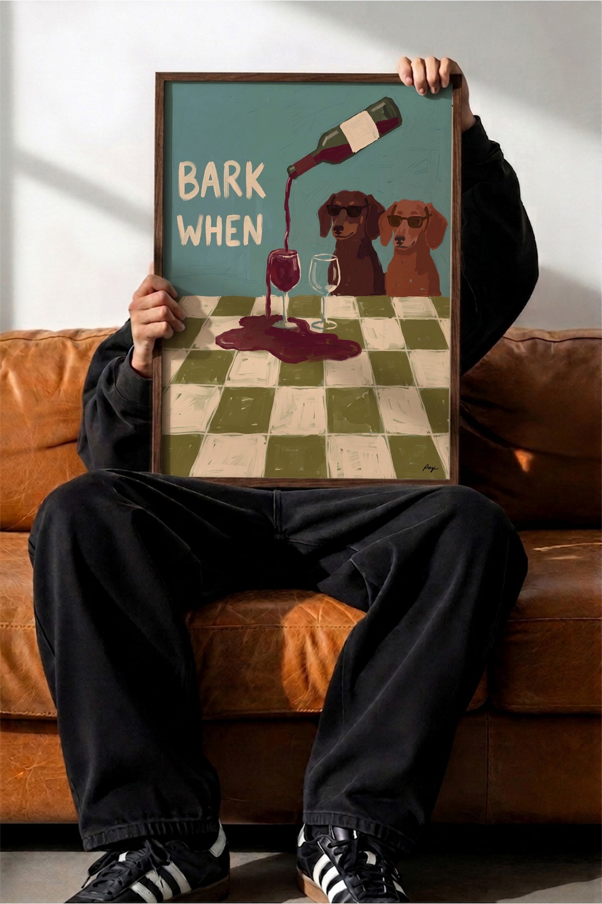 BARK WHEN Poster – Kahverengi Çerçeveli Tablo
