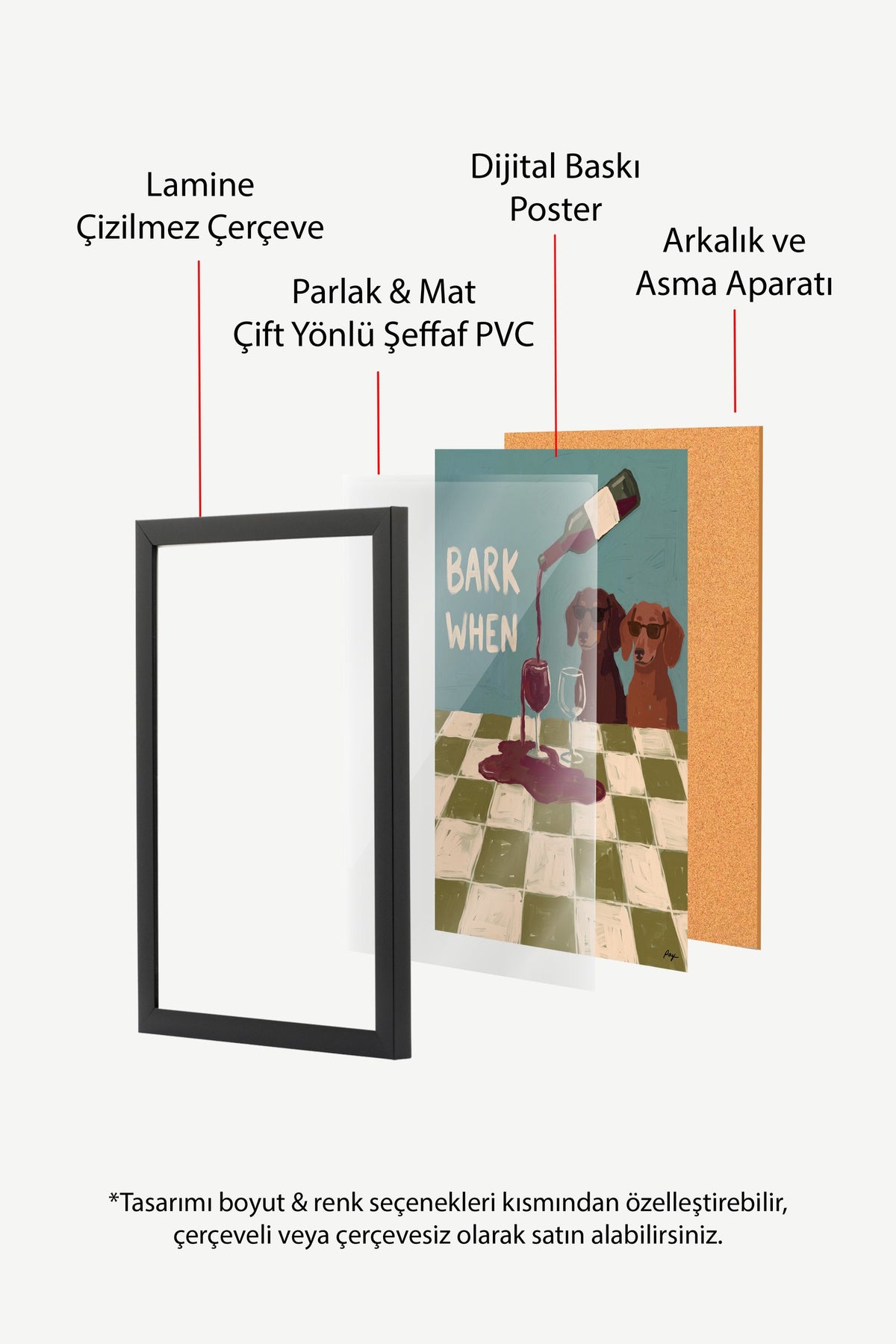 BARK WHEN Poster – Siyah Çerçeveli Tablo