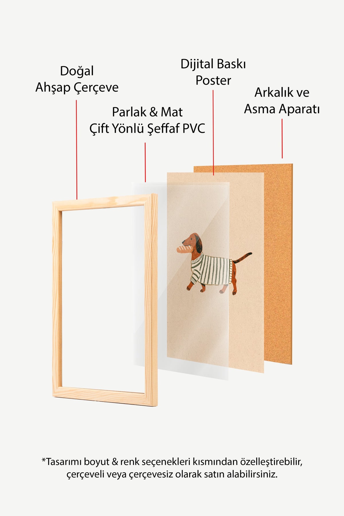 Kazaklı Köpek ve Baget Poster – Ahşap Çerçeveli Tablo
