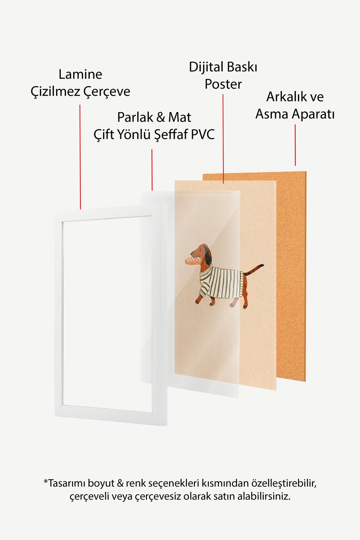 Kazaklı Köpek ve Baget Poster – Beyaz Çerçeveli Tablo