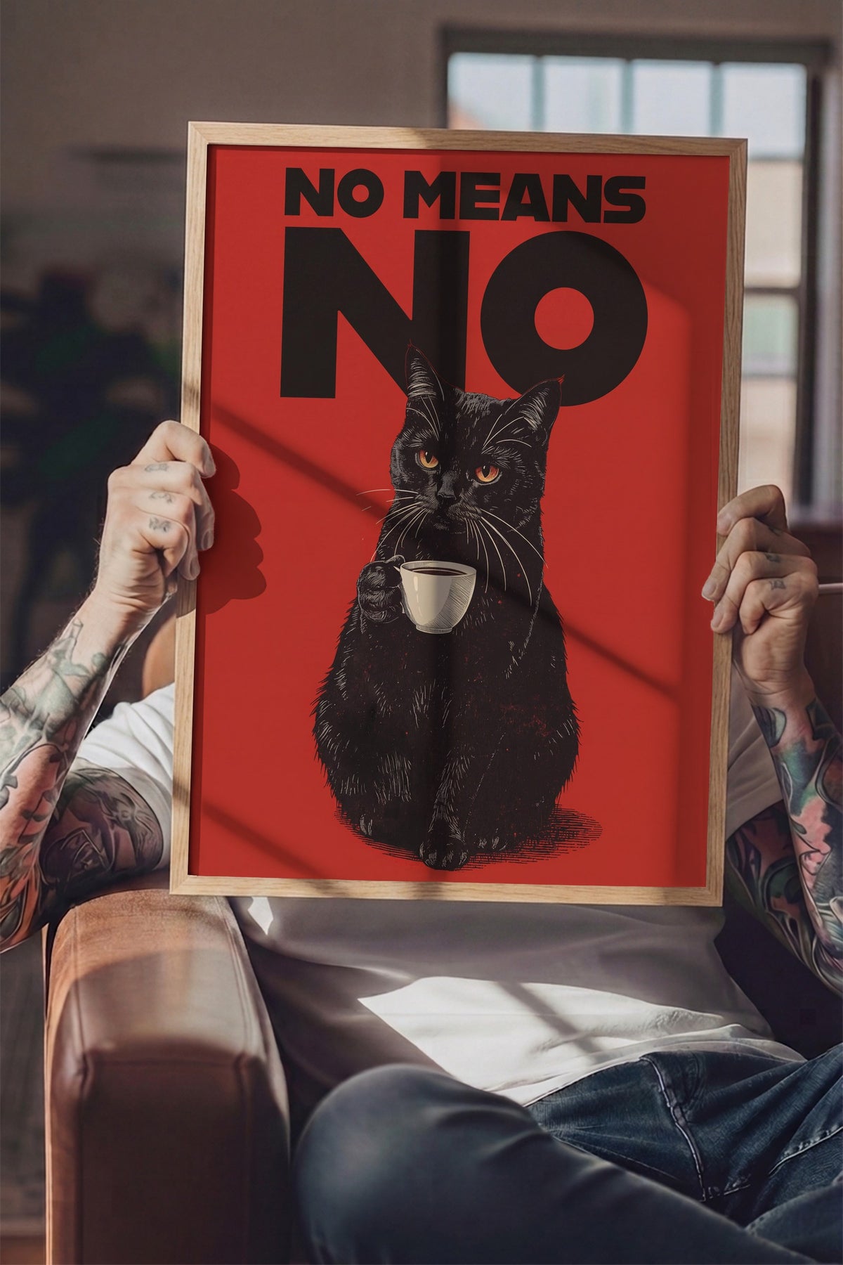 No Means No Poster – Ahşap Çerçeveli Tablo