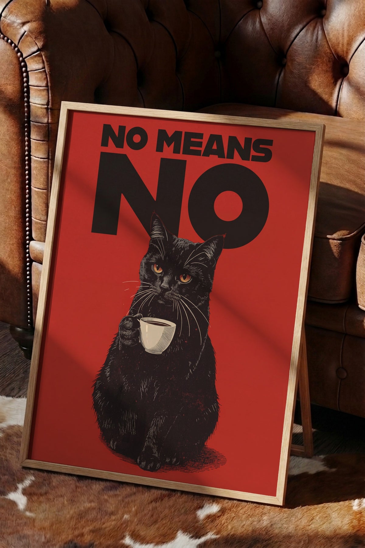 No Means No Poster – Ahşap Çerçeveli Tablo