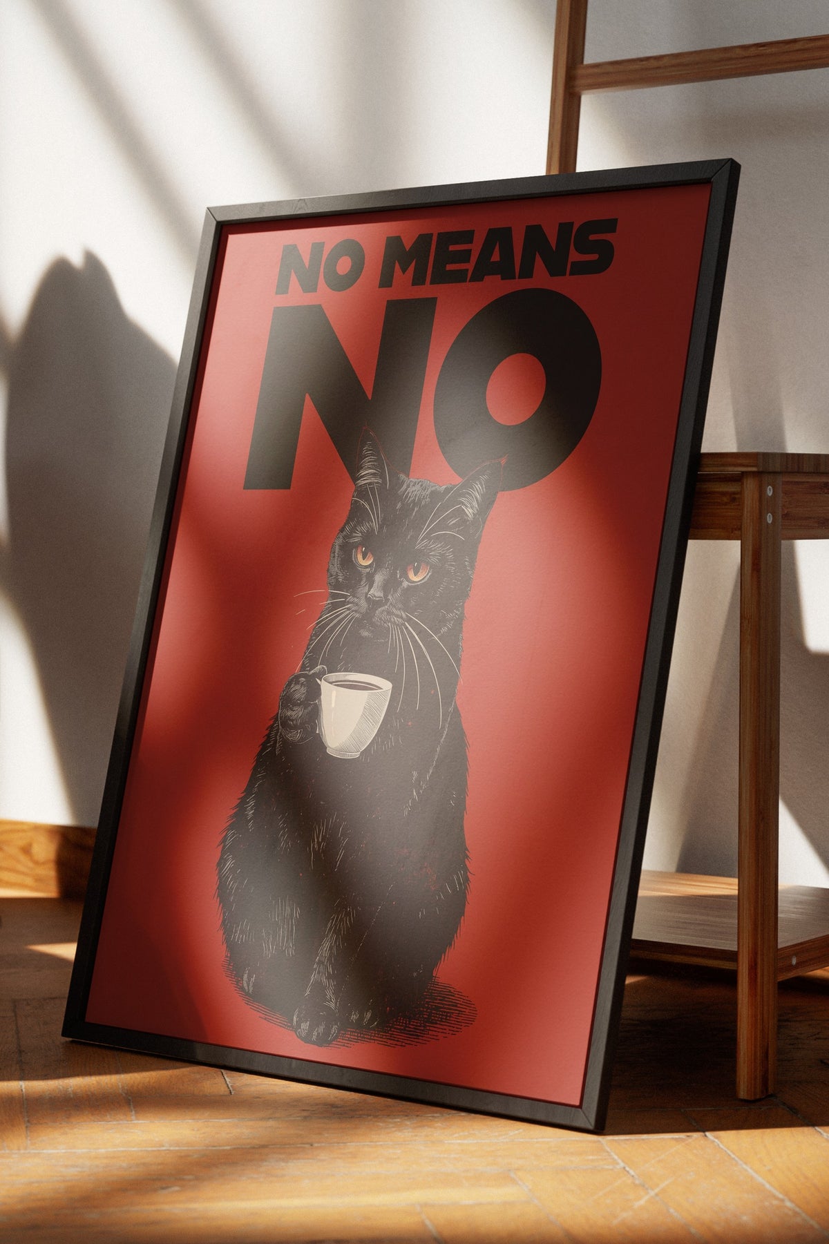 No Means No Poster – Siyah Çerçeveli Tablo