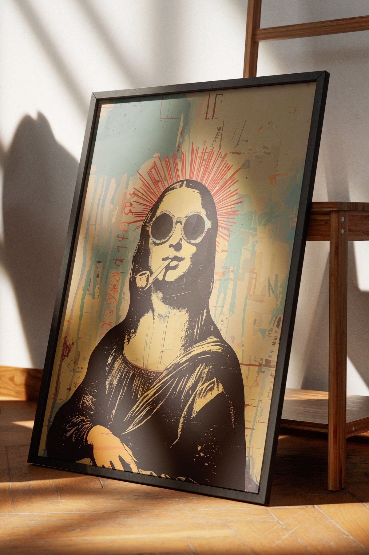 Pop Art Mona Lisa Yorumu Poster – Siyah Çerçeveli Tablo