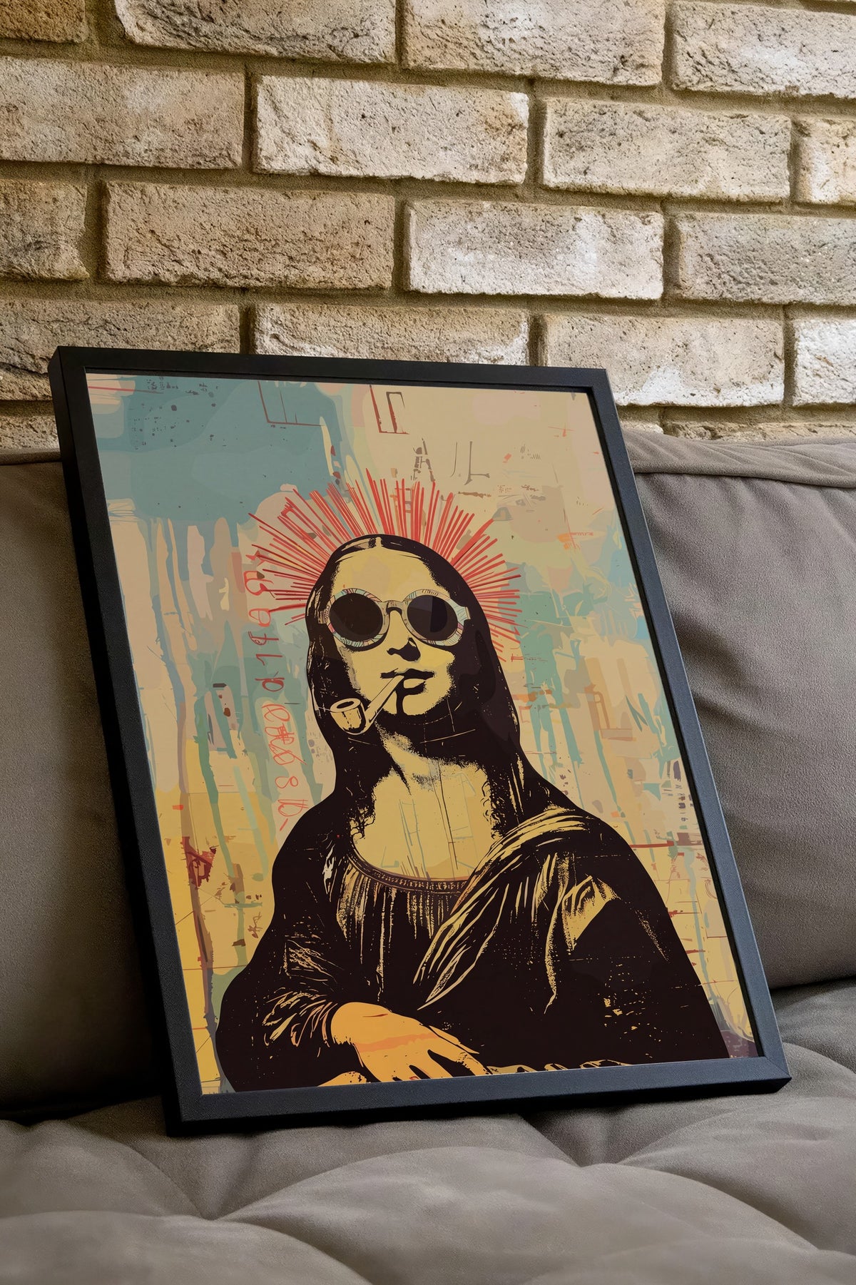 Pop Art Mona Lisa Yorumu Poster – Siyah Çerçeveli Tablo